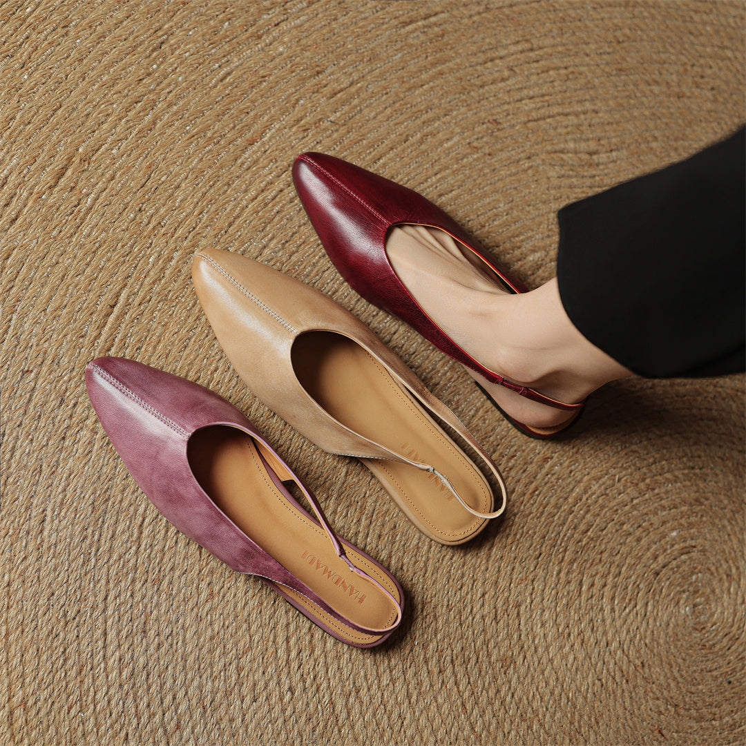 Elegant Women's Leather Flats with Slingback (16)
