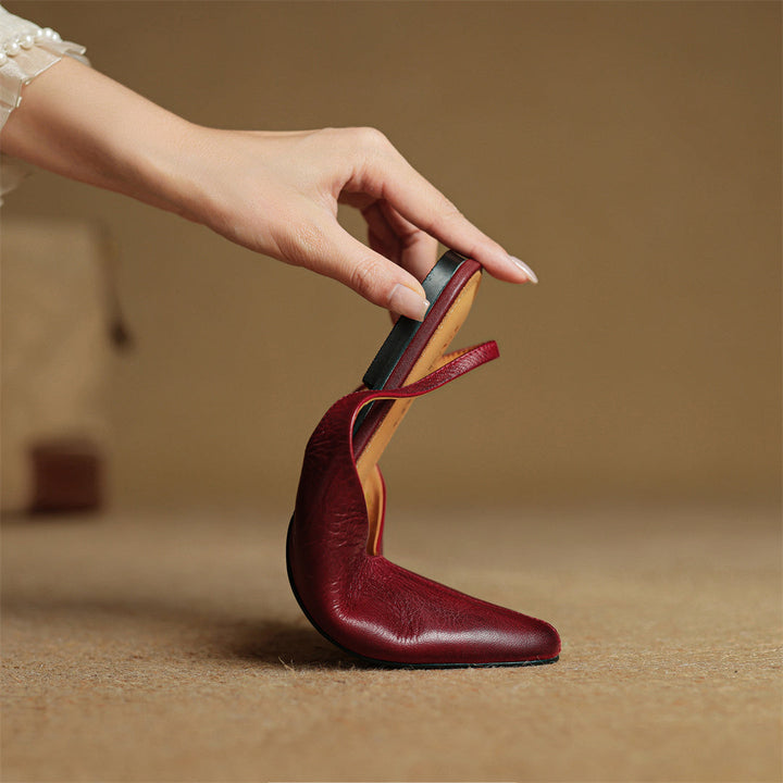 Elegant Women's Leather Flats with Slingback (4)
