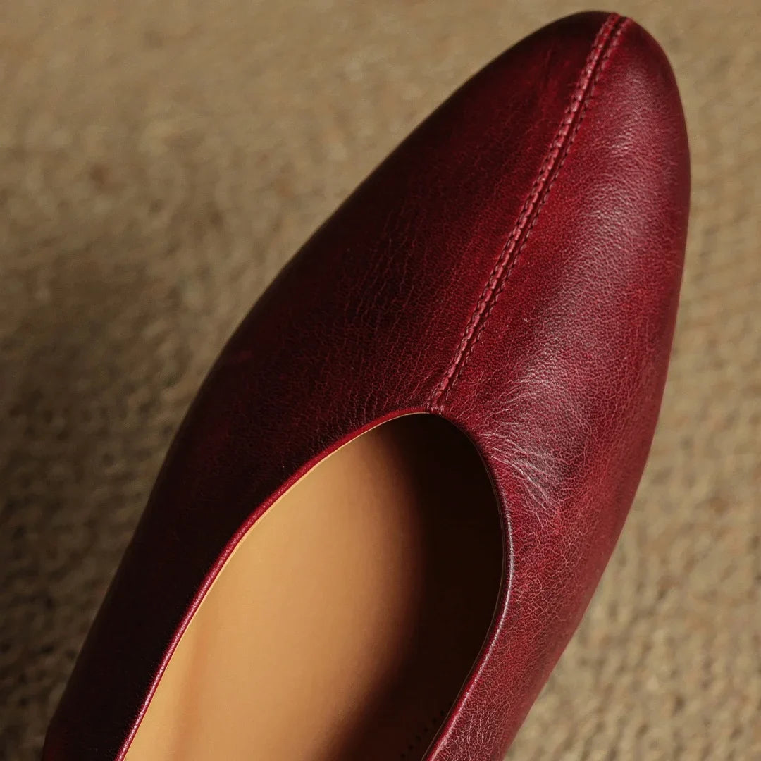 Elegant Women's Leather Flats with Slingback (5)