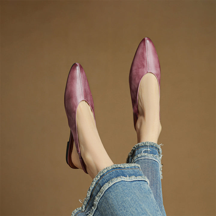 Elegant Women's Leather Flats with Slingback (7)