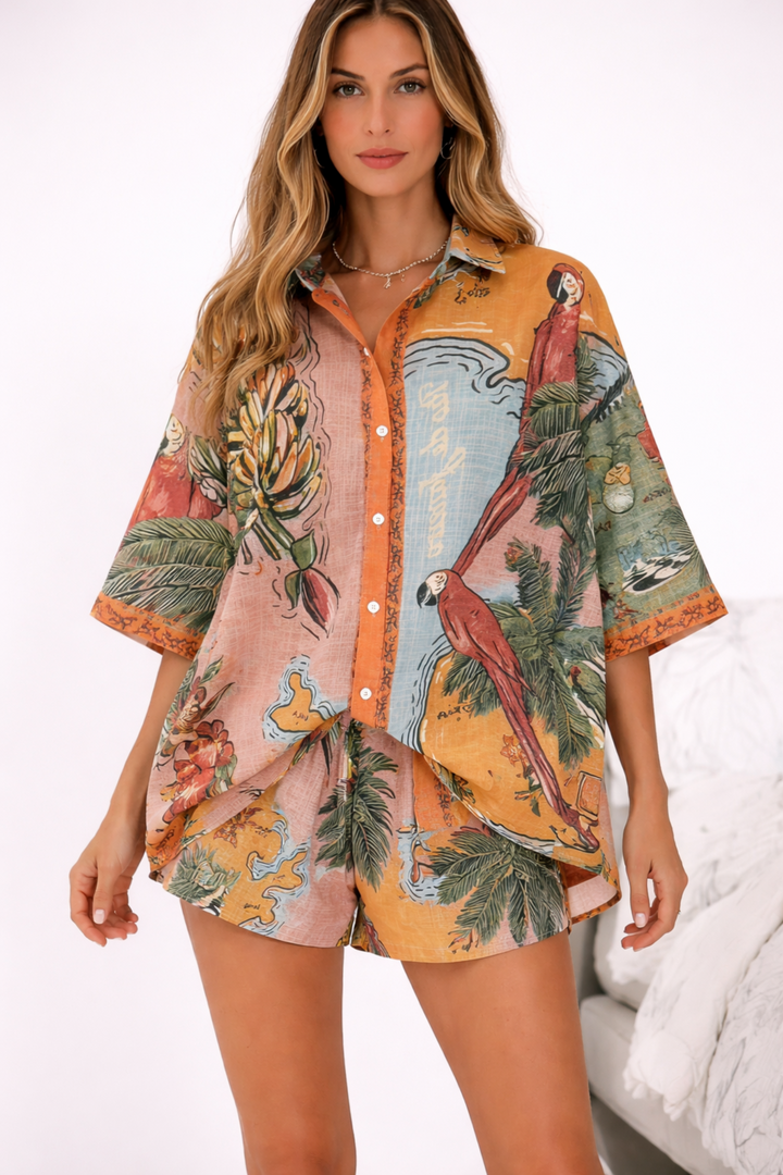 Sunset Paradise T-Shirt and Shorts Set