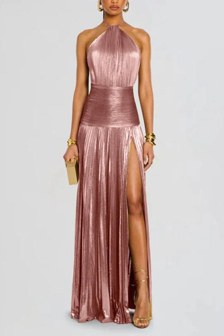 Fall Wedding Guest Dress in Satin Maxi (13)