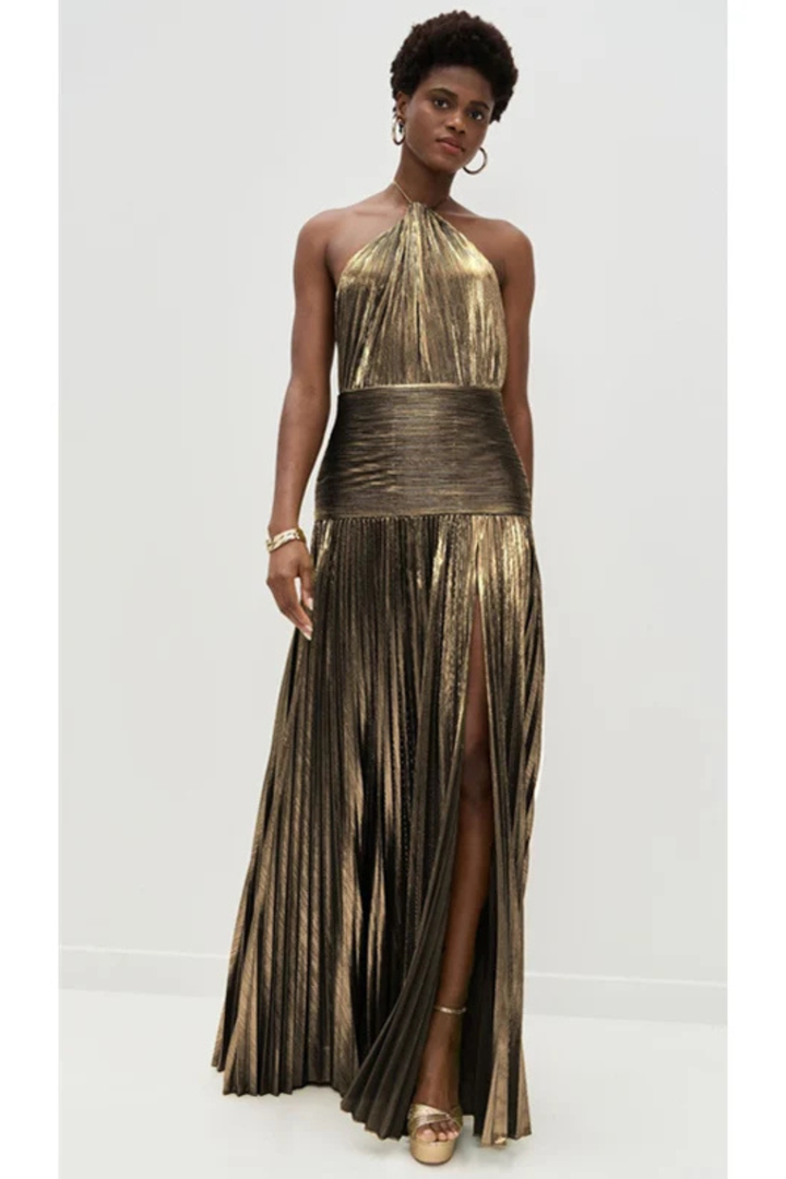 Fall Wedding Guest Dress in Satin Maxi (9)