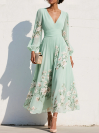 Zoey | Floral Midi Cocktail Dress with Flutter Sleeves