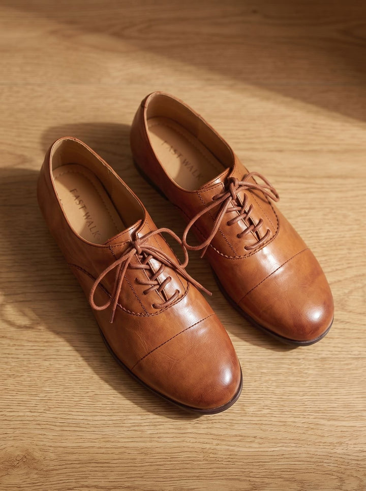 Lace-Up Women's Leather Flats for Timeless Comfort (5)