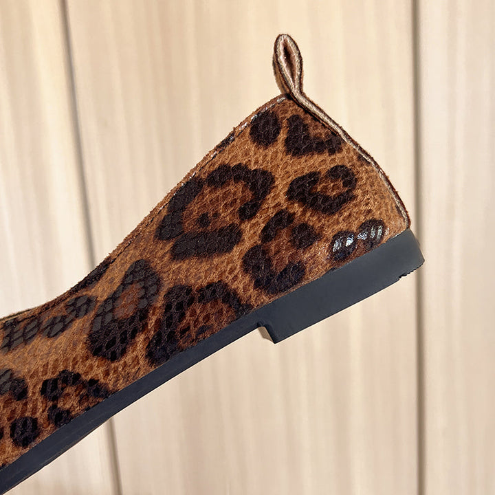 Leopard Print Women's Leather Flats (7)