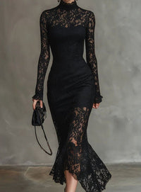Emma | Long-Sleeve Lace Fall Wedding Guest Dress