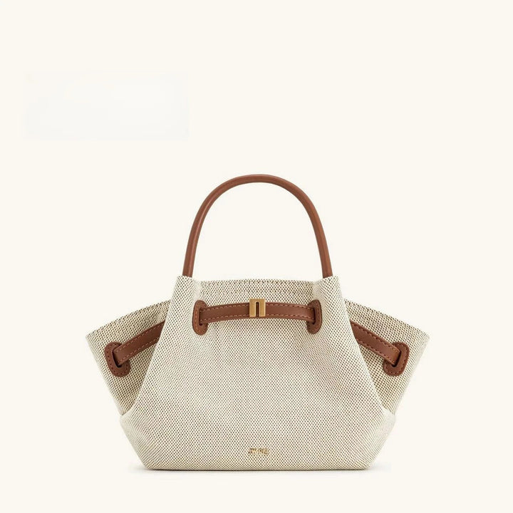 Structured Tote Bag - Cream Woven