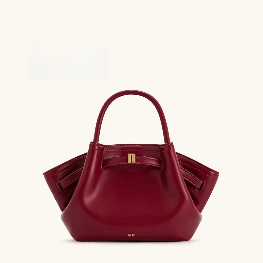 Structured Tote Bag - Dark Wine Red