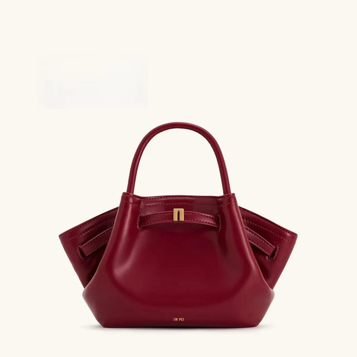 Structured Tote Bag - Dark Wine Red
