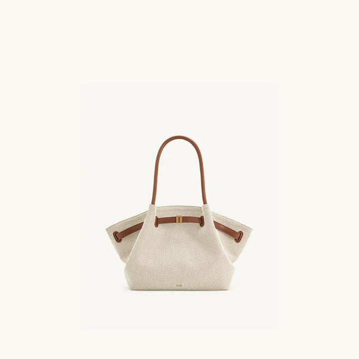 Structured Tote Bag - Cream Woven