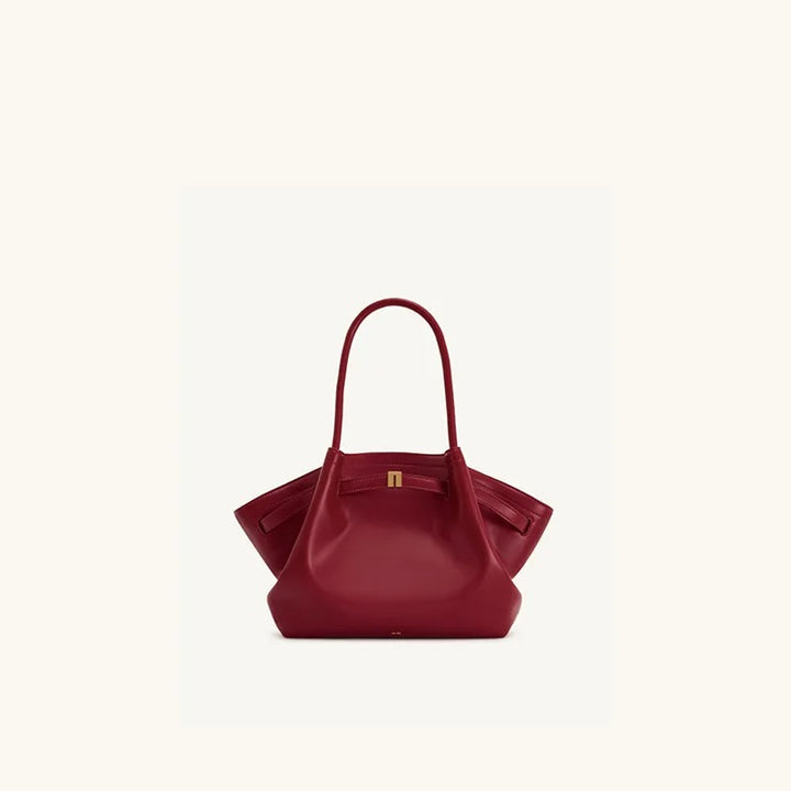 Structured Tote Bag - Dark Wine Red
