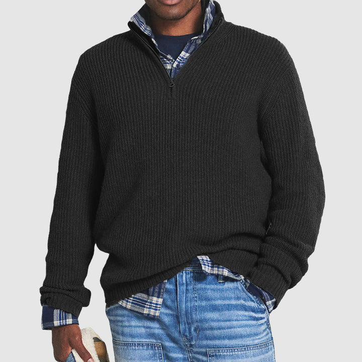 Men's Business Casual Knit Pullover in Black