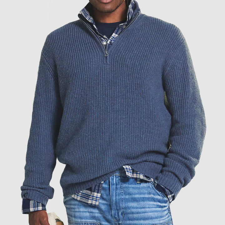 Men's Business Casual Knit Pullover in Blue