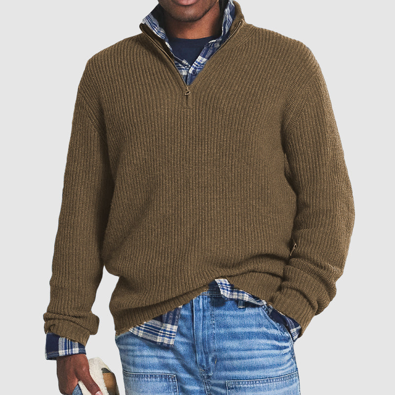 Men's Business Casual Knit Pullover in Brown