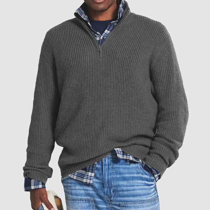 Men's Business Casual Knit Pullover in Grey