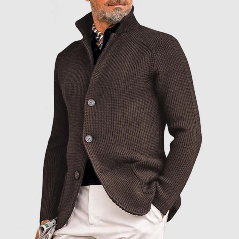 Men's Casual Christmas Knit Cardigan in Brown