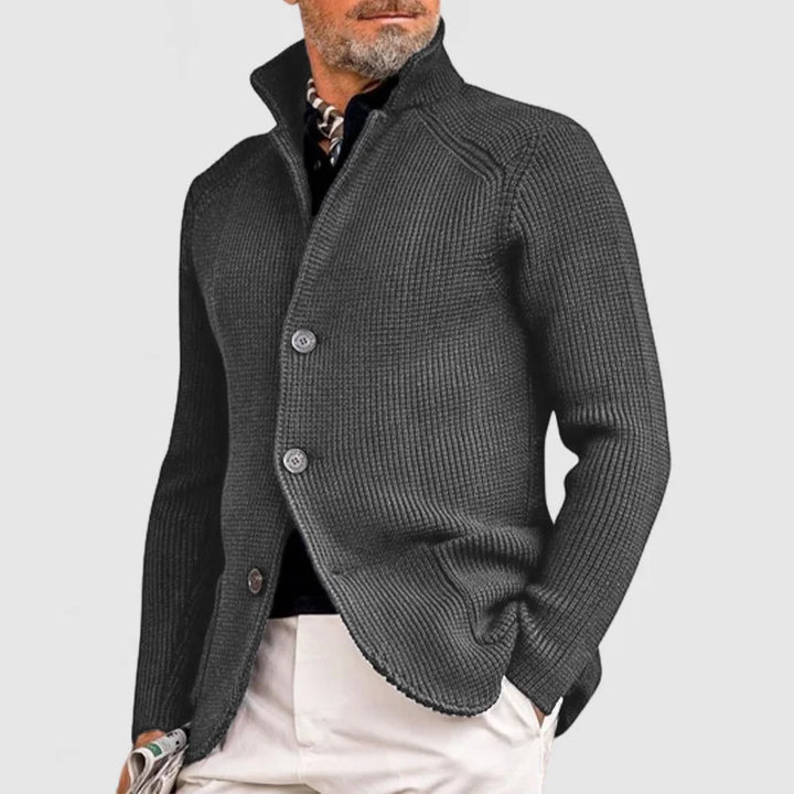 Men's Casual Christmas Knit Cardigan in Grey