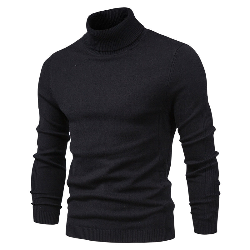 Men's Casual Knit Sweater for Layering in Black