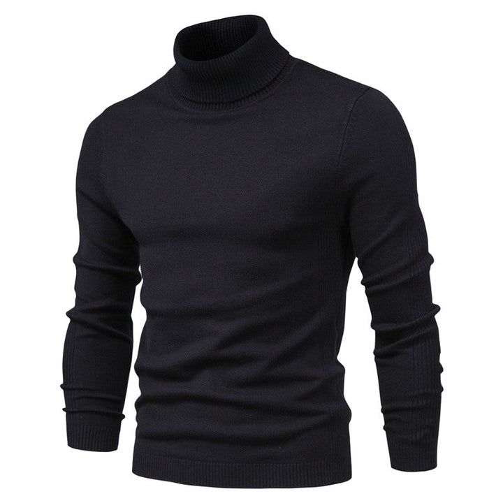 Men's Casual Knit Sweater for Layering in Black