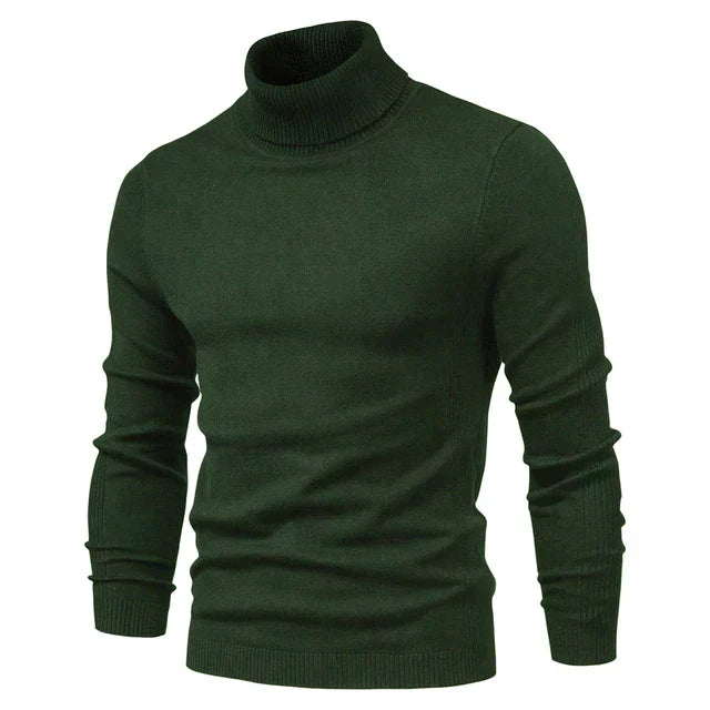 Men's Casual Knit Sweater for Layering in Green