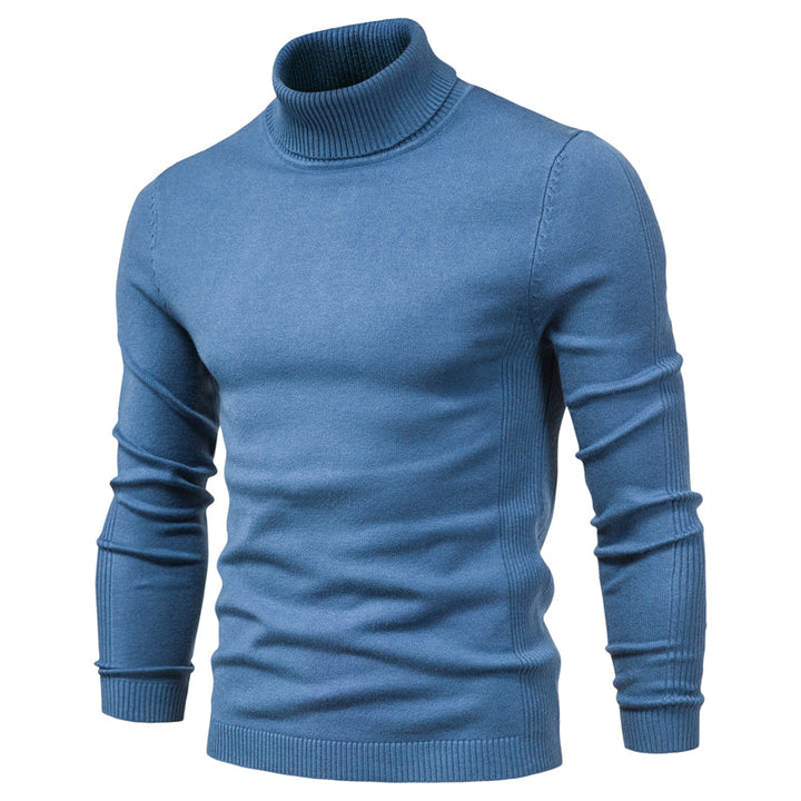Men's Casual Knit Sweater for Layering in Light Blue
