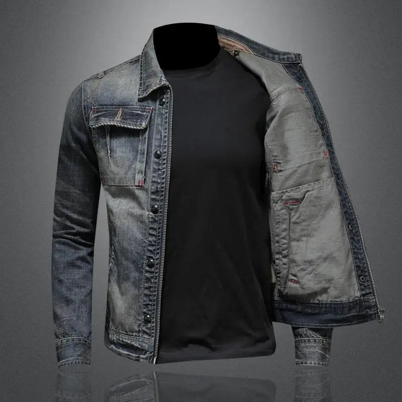 Men's Casual Retro Denim Coat (2)
