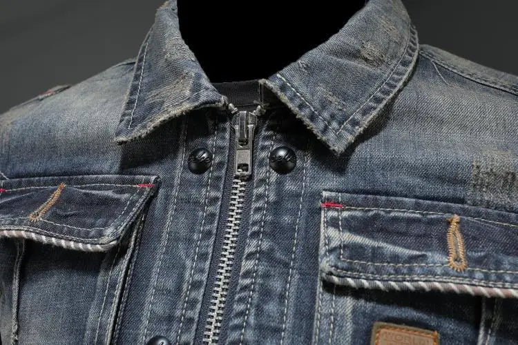 Men's Casual Retro Denim Coat (5)
