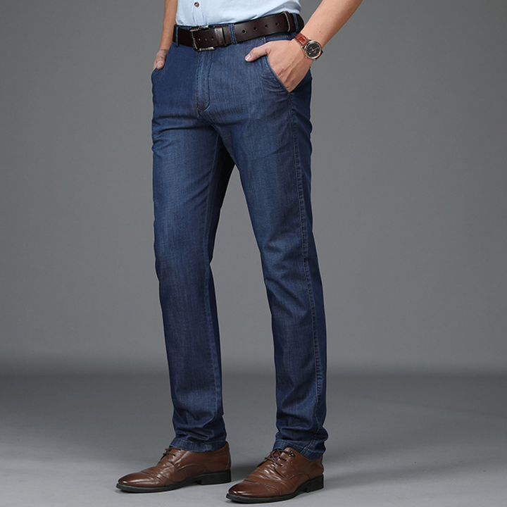 Men's Casual Straight Jeans with Stretch (4)