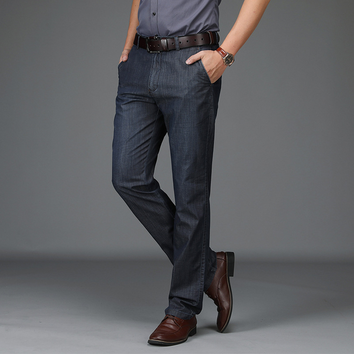 Men's Casual Straight Jeans with Stretch (5)