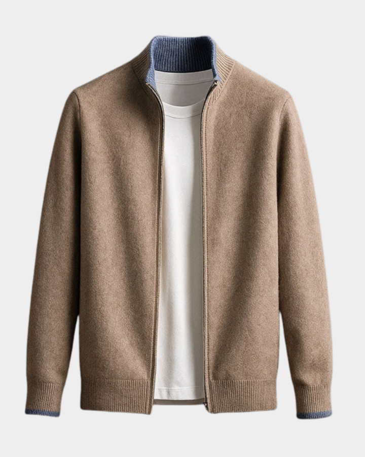 Men's Christmas Sweater in Italian Knit in Kamel