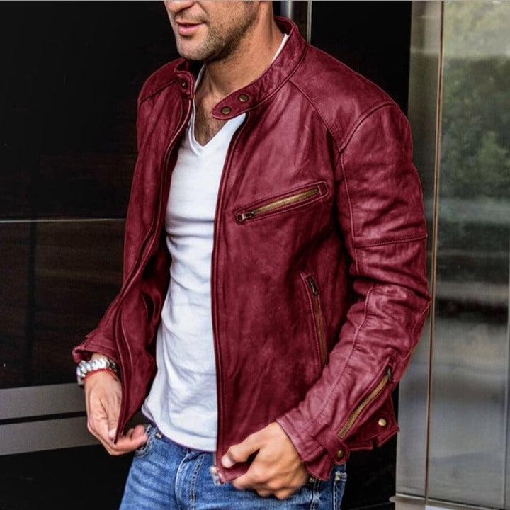 Men's Classic Leather Jacket for Fall (4)