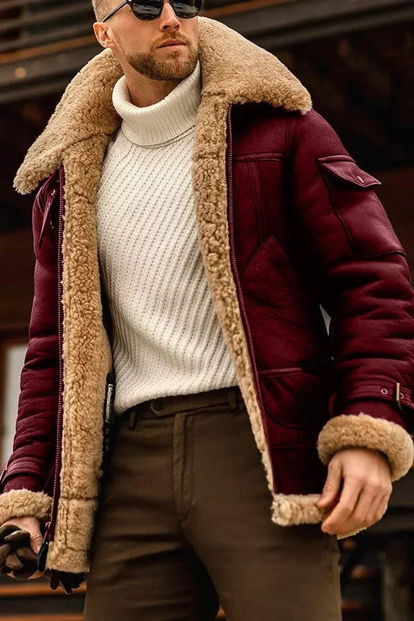 Men's Classic Trench Coat in Camel in Red