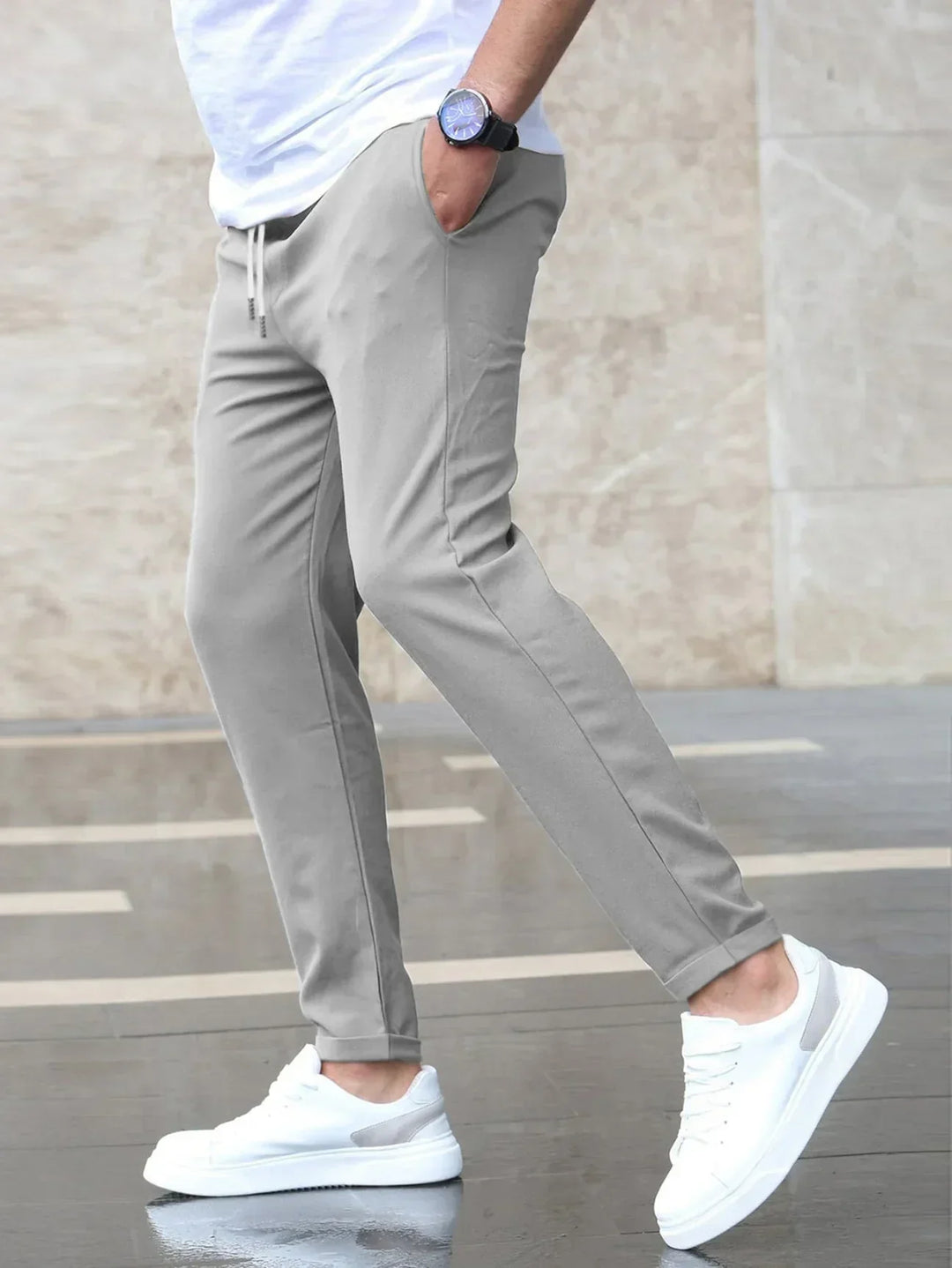 Men's Comfort Trousers with Drawstring Waist (2)
