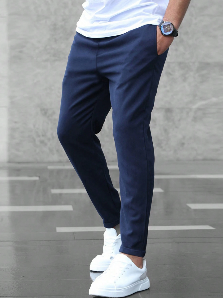 Men's Comfort Trousers with Drawstring Waist in Navy