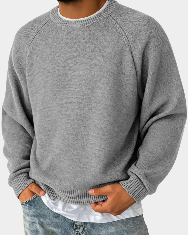 Men's Crew Neck Christmas Sweater in Grey