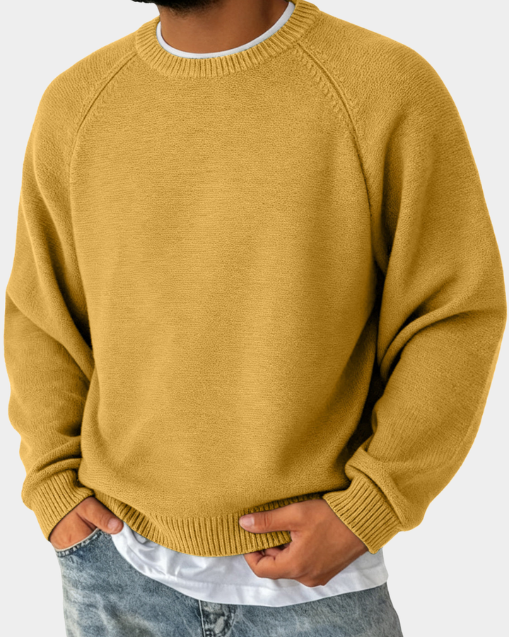 Men's Crew Neck Christmas Sweater in Yellow