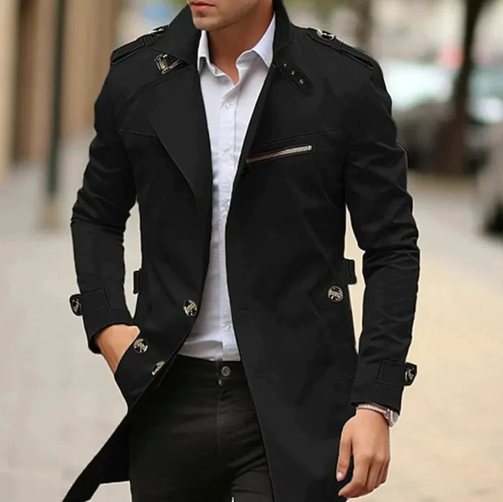 Men's Elegant Trench Coats for Fall in Black