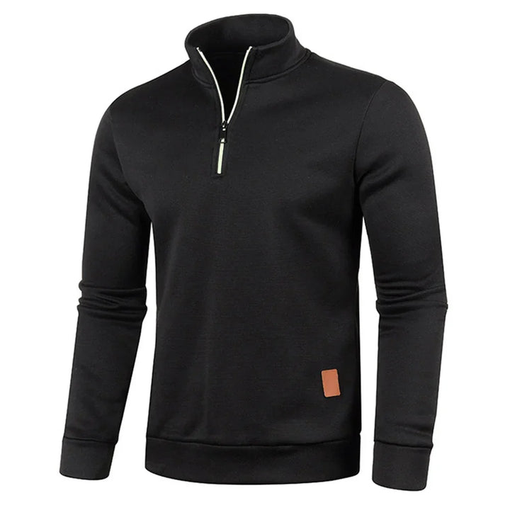 Men's Everyday Casual Long-Sleeve Pullover in Black