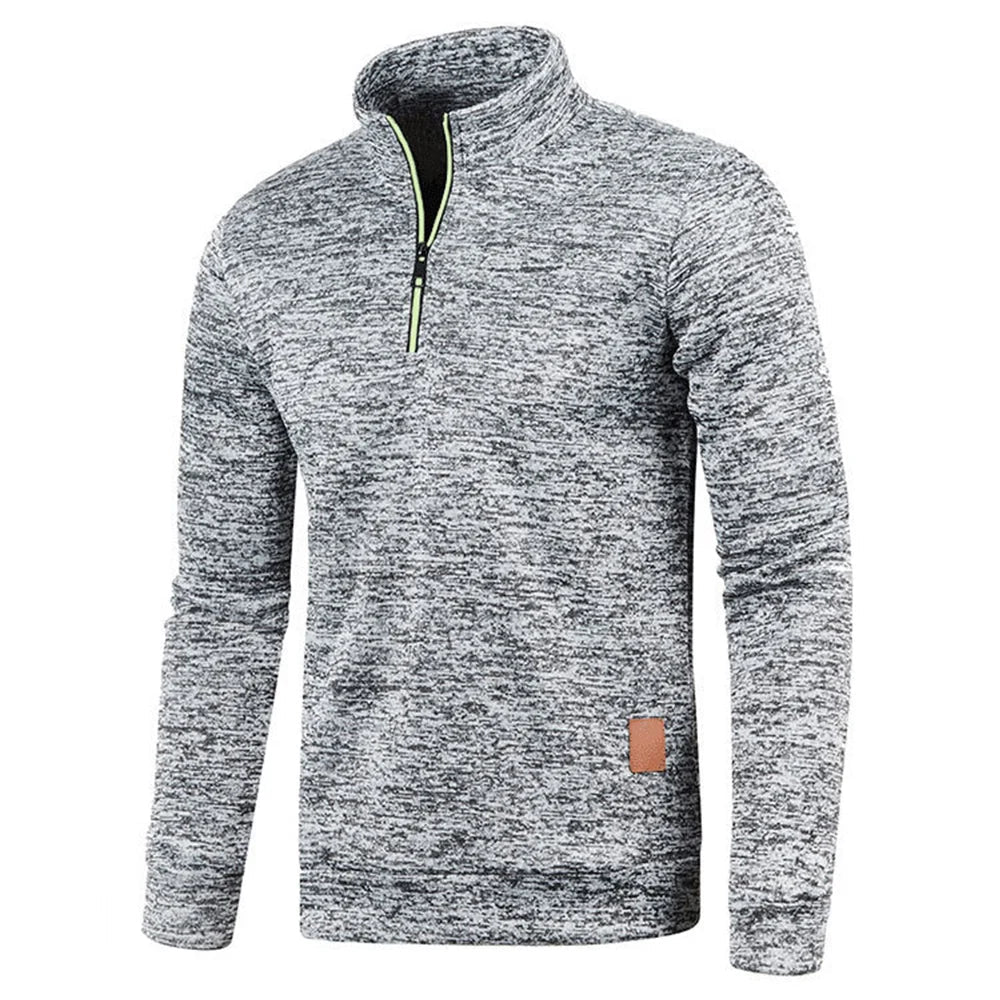 Men's Everyday Casual Long-Sleeve Pullover in Light Grey