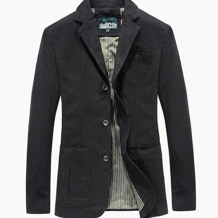 Men's Fall Jacket Tailored Cotton Fit in Black
