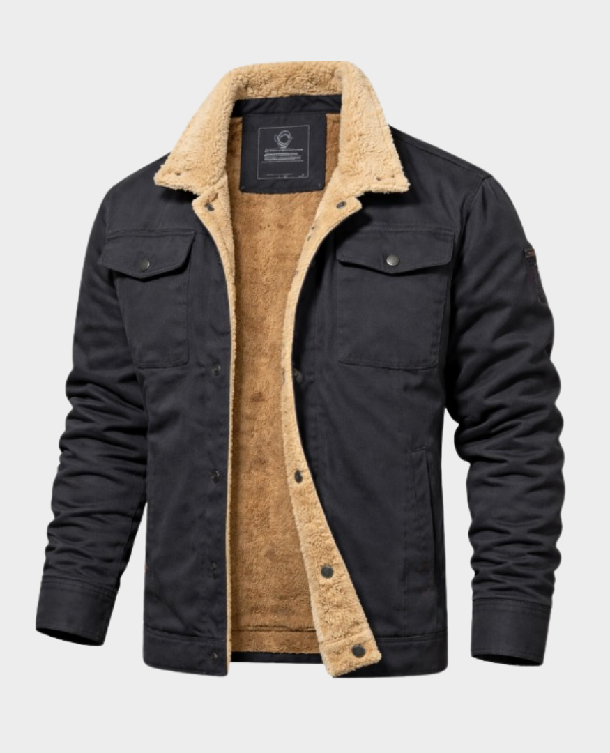 Men's Fall Jacket Tailored for All-Weather Wear in Black