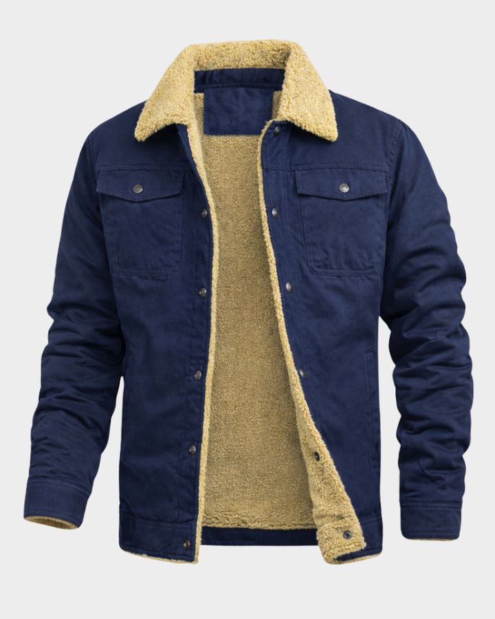 Men's Fall Jacket Tailored for All-Weather Wear in Blue