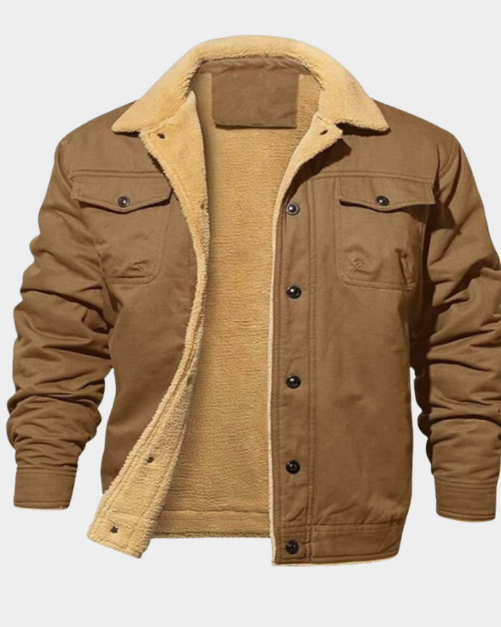 Men's Fall Jacket Tailored for All-Weather Wear in Khaki