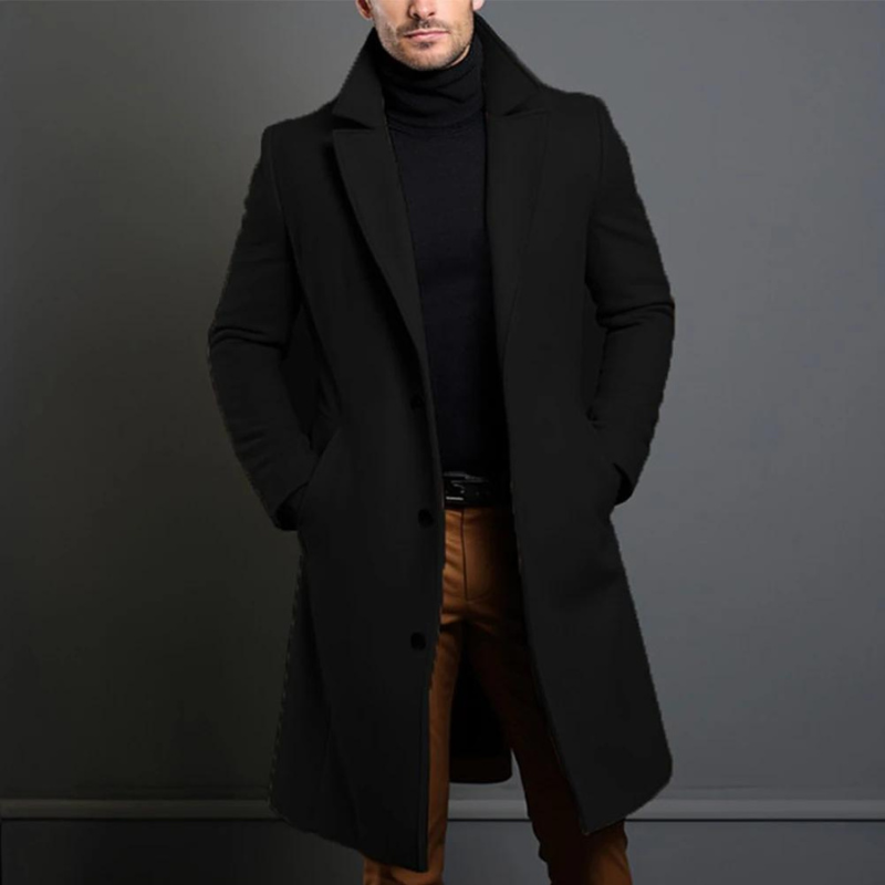 Men's Fall Jacket Tailored for Business in Black