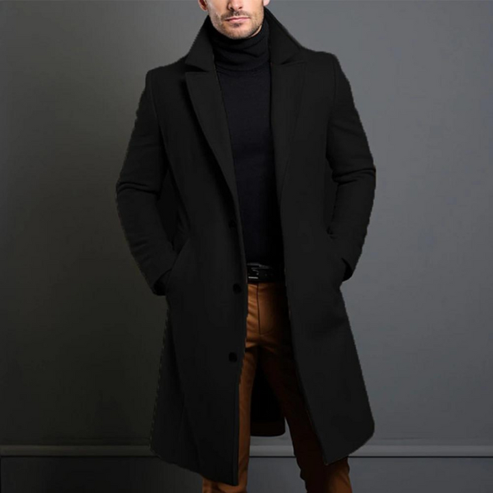 Men's Fall Jacket Tailored for Business in Black