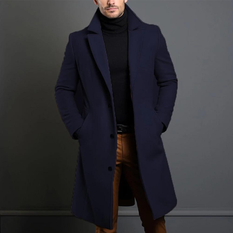 Men's Fall Jacket Tailored for Business in Blue