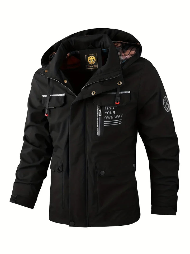 Men's Fall Jacket with Insulated Lining in Black
