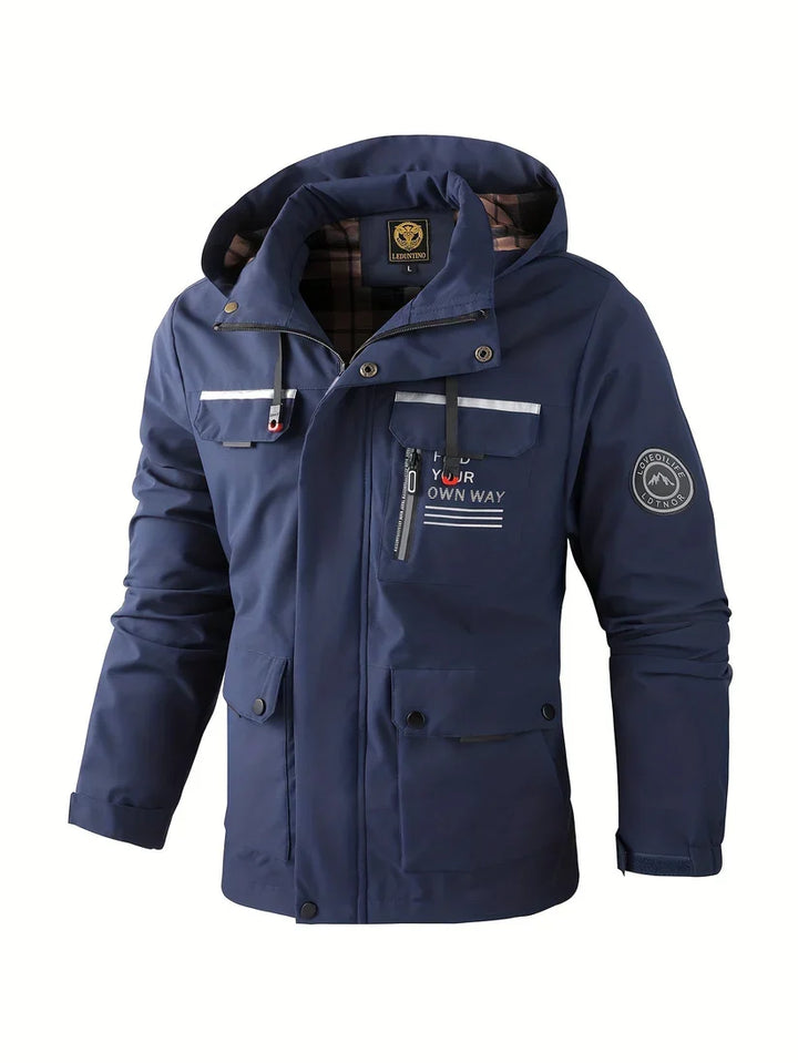 Men's Fall Jacket with Insulated Lining in Navy Blue