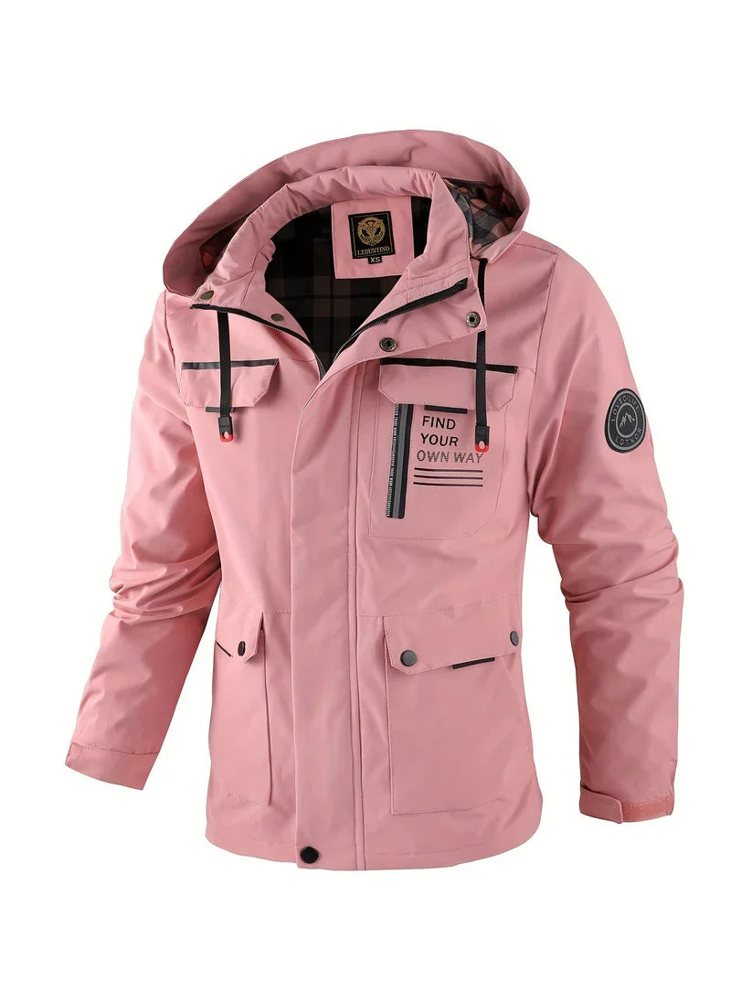 Men's Fall Jacket with Insulated Lining in Pink